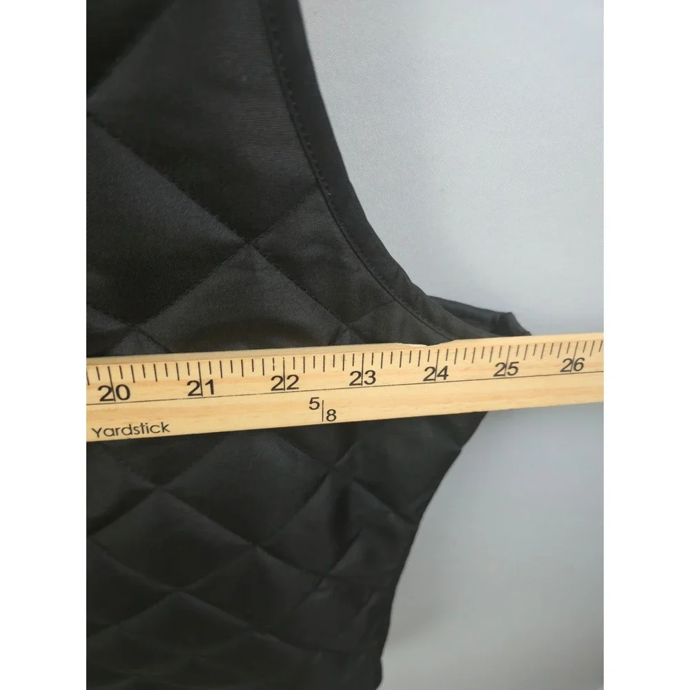 Banana Republic Quilted Vest Mens XL Black Diamond Stitch Full Zip Snap Pockets